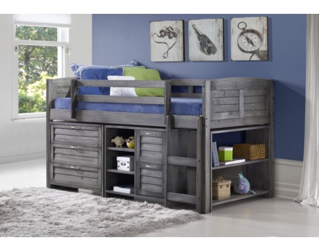 Donco Trading Co. Louver Twin Loft Bed with Storage large image number 2