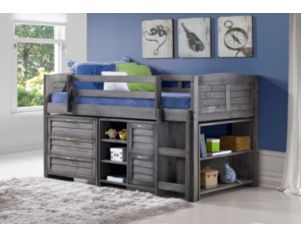 Donco Trading Co. Louver Twin Loft Bed with Storage