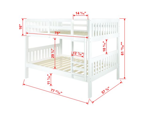 Donco Trading Co. Mission Full Over Full Bunk Bed large image number 3