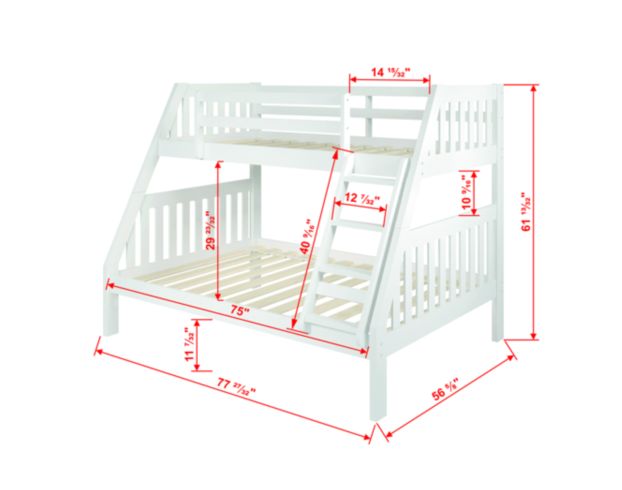 Donco Trading Co. Mission Twin Over Full Bunk Bed large image number 3