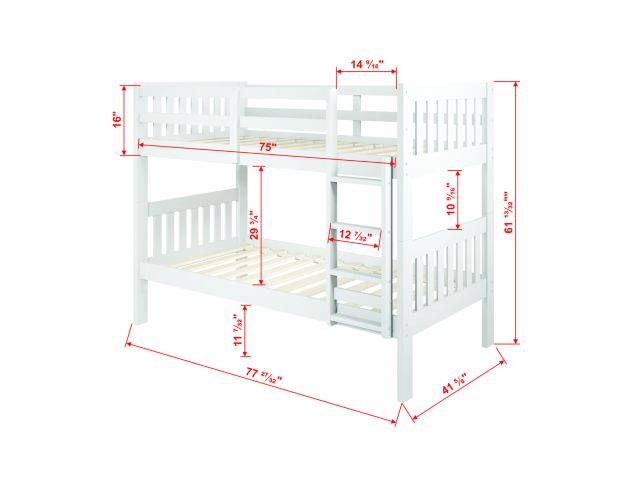 Donco Trading Co. Mission Twin Over Twin Bunk Bed large image number 3