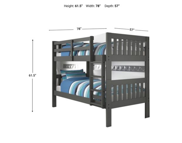 Donco Trading Co Mission Full Over Full Gray Bunk Bed large image number 2