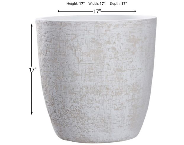 D & W Silks, Inc 17-Inch White Textured Ceramic Planter large image number 2