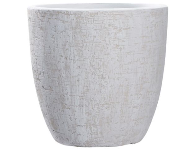 D & W Silks, Inc 15-Inch White Textured Ceramic Planter large image number 1