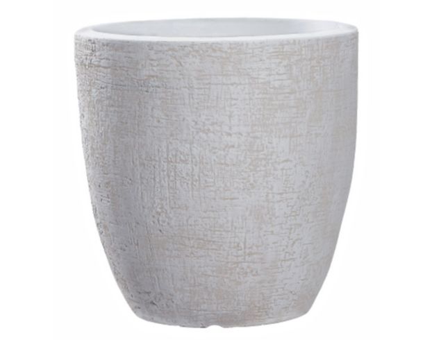 D & W Silks, Inc 13-Inch White Textured Ceramic Planter large image number 1