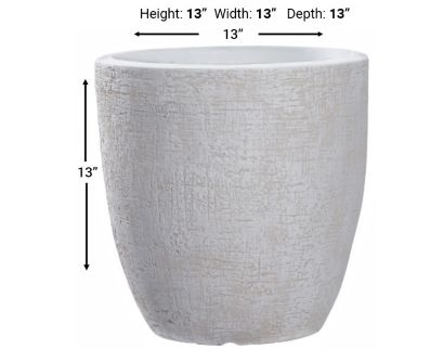 D & W Silks, Inc 13-Inch White Textured Ceramic Planter