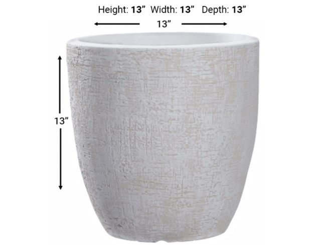 D & W Silks, Inc 13-Inch White Textured Ceramic Planter large image number 2