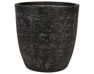 D & W Silks, Inc 18-Inch Black Textured Ceramic Planter