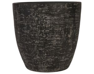 D & W Silks, Inc 15-Inch Black Textured Ceramic Planter