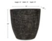 D & W Silks, Inc 15-Inch Black Textured Ceramic Planter small image number 2