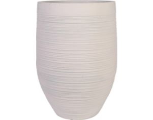 D & W Silks, Inc 24-Inch White Ribbed Ceramic Planter