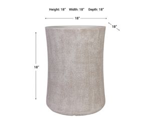 D & W Silks, Inc 24-Inch White Etched Planter