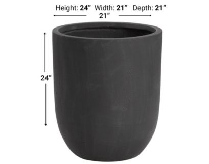 D & W Silks, Inc 24-Inch Dark Gray Planter