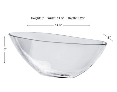 D & W Silks, Inc 14.5-Inch Asymmetrical Glass Bowl