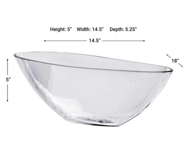 D & W Silks, Inc 14.5-Inch Asymmetrical Glass Bowl large image number 2