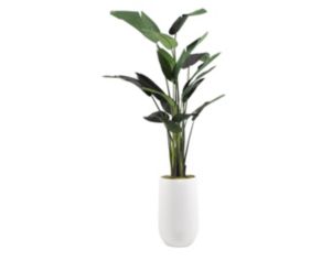 D & W Silks, Inc 9-Foot Faux Traveler Palm in White Pot