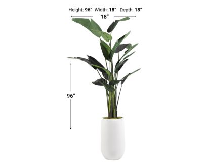 D & W Silks, Inc 9-Foot Faux Traveler Palm in White Pot