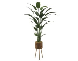 D & W Silks, Inc 7-Foot Faux Traveler Palm in Wood Planter