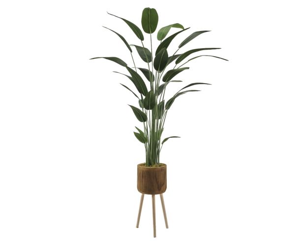 D & W Silks, Inc 7-Foot Faux Traveler Palm in Wood Planter large image number 1