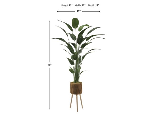 D & W Silks, Inc 7-Foot Faux Traveler Palm in Wood Planter large image number 3