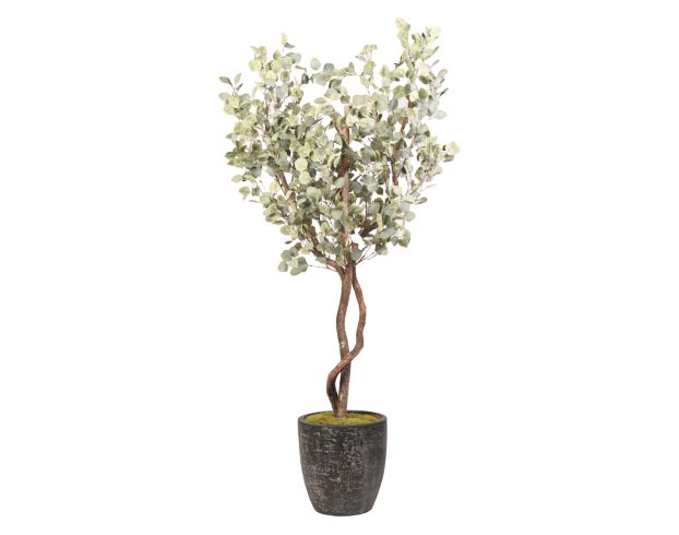 D & W Silks, Inc 7-FT Eucalyptus Tree with Black Texture Planter large image number 1