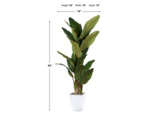 D & W Silks, Inc 8-FT Banana Tree in White Metal