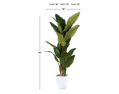 D & W Silks, Inc 8-FT Banana Tree in White Metal