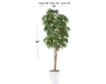 D & W Silks, Inc 8-Foot Weeping Ficus in White Metal Pot small image number 2