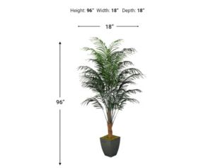 D & W Silks, Inc 8-Foot Dwarf Areca Palm in Black Metal Pot
