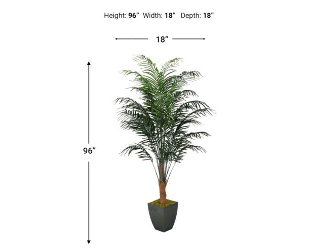 D & W Silks, Inc 8-Foot Dwarf Areca Palm in Black Metal Pot large image number 2