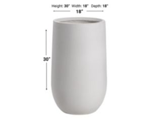 D & W Silks, Inc 30 x 18 White Ceramic Planter