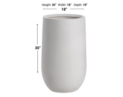 D & W Silks, Inc 30 x 18 White Ceramic Planter