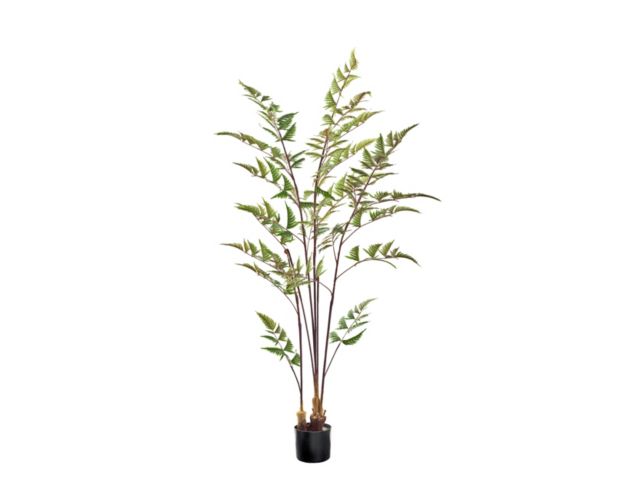 D & W Silks, Inc 66-Inch Leather Fern Artificial Tree large image number 1