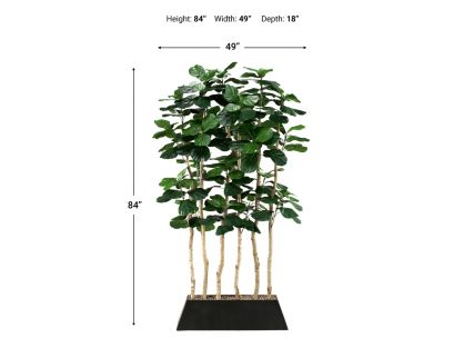 D & W Silks, Inc 7-Foot Fiddle Leaf Fig Screen in Rectangle Planter