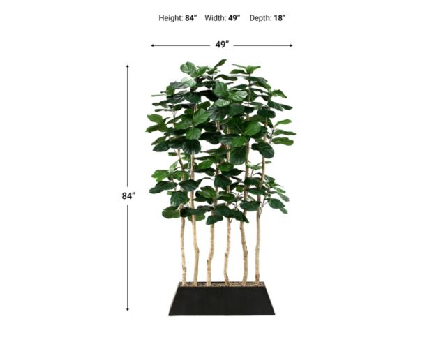 D & W Silks, Inc 7-Foot Fiddle Leaf Fig Screen in Rectangle Planter large image number 2