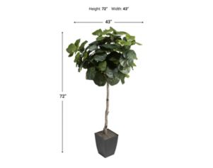 D & W Silks, Inc 6-Foot Artificial Fiddle Leaf Fig with Square Planter