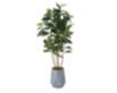 D & W Silks, Inc 6-Foot Artificial Rubber Tree in Geometric Planter small image number 1