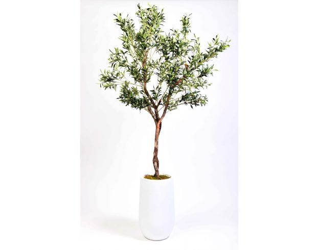 D & W Silks, Inc 7-Foot Artificial Olive Tree in White Pot large image number 2