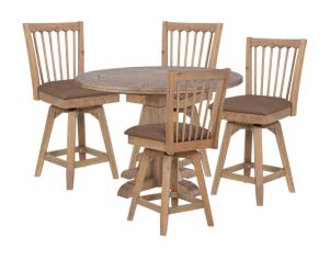 E.C.I. Brownstone Spindle 5-Piece Counter Game Table Set