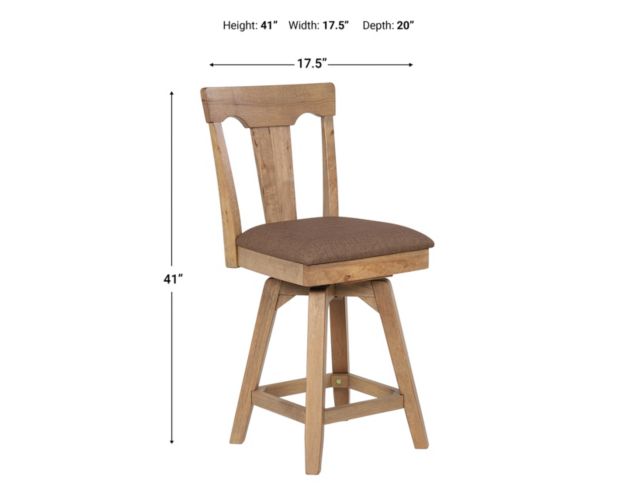 E.C.I. Brownstone Panel-Back Swivel Counter Stool large image number 3