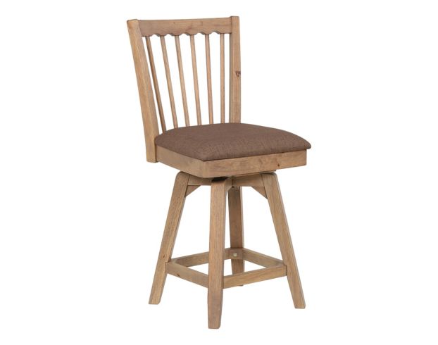 E.C.I. Brownstone Spindle-Back Swivel Counter Stool large