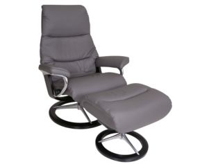 Ekornes View Medium 100% Leather Chair & Ottoman