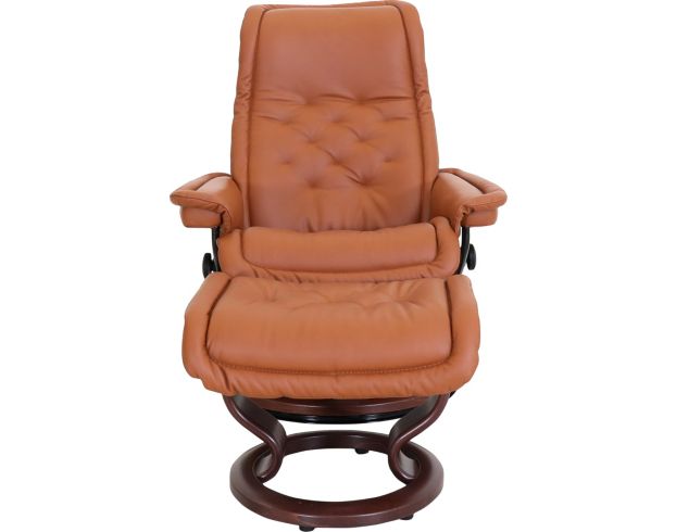 Ekornes Royal 100% Leather Medium Chair & Ottoman large image number 1