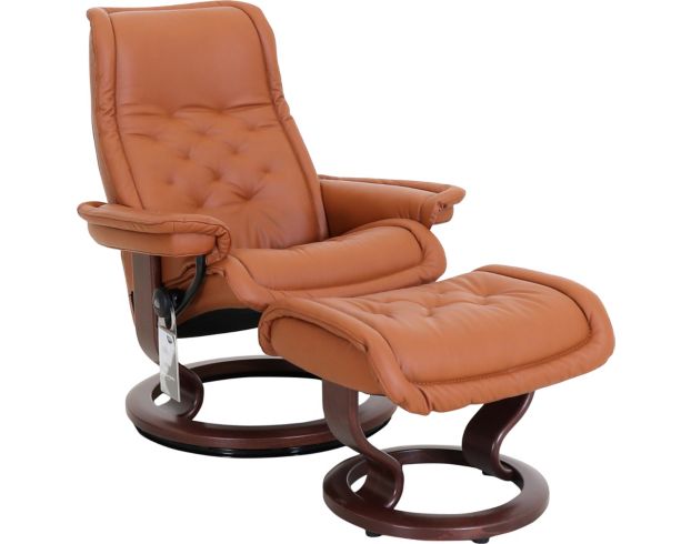 Ekornes Royal 100% Leather Medium Chair & Ottoman large image number 2