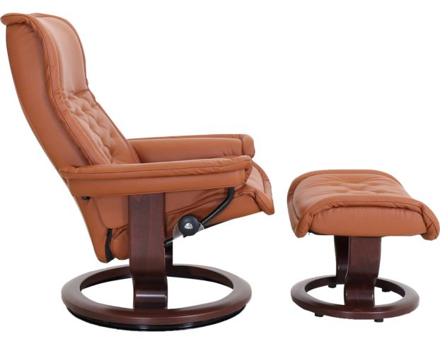 Ekornes Royal 100% Leather Medium Chair & Ottoman large image number 3