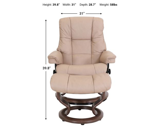Ekornes Mayfair 100% Leather Medium Chair & Ottoman large image number 6