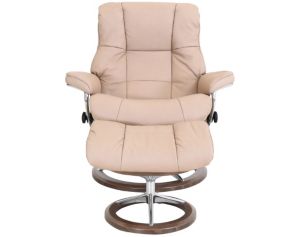 Ekornes Mayfair 100% Leather Large Chair & Ottoman