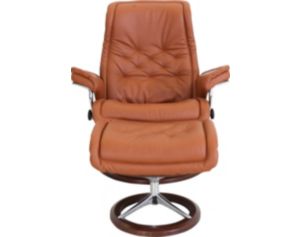 Ekornes Royal 100% Leather Large Chair & Ottoman