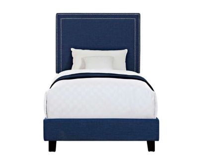 Elements International Group Erica Blue Upholstered Twin Bed