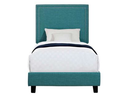 Elements International Group Erica Teal Upholstered Twin Bed